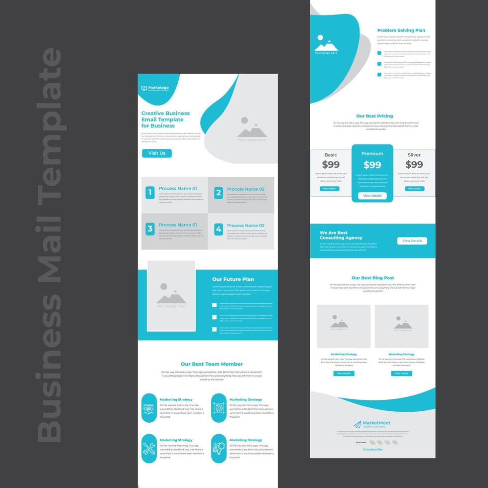 Multipurpose Corporate E-Newsletter Email Template For business vector