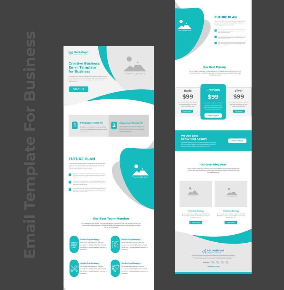 plantilla de correo electrónico de boletín electrónico corporativo multipropósito para empresas vector