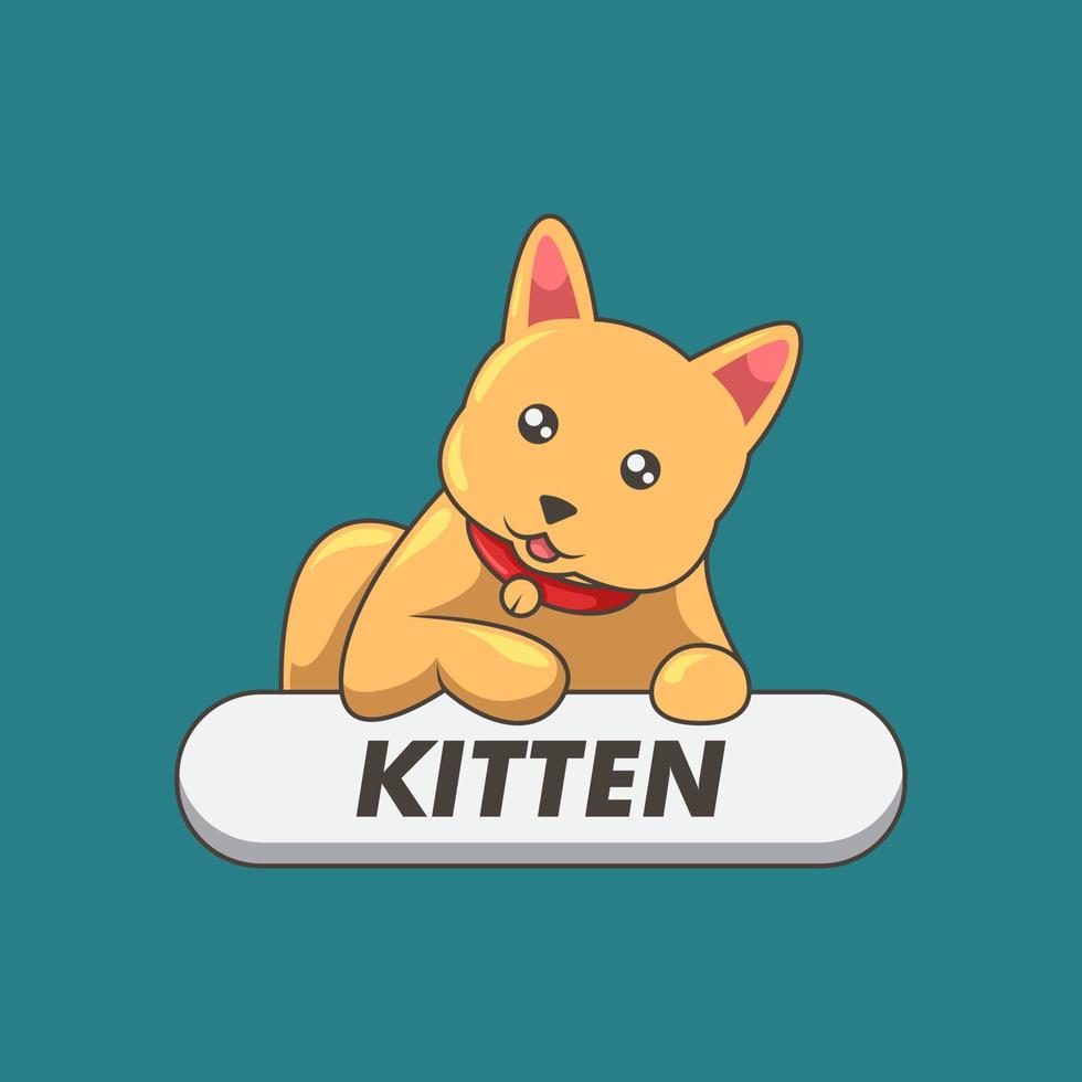 gráfico de vector de ilustración del nombre del gatito. perfecto para la ilustración de la etiqueta de identificación de un gatito, etc.