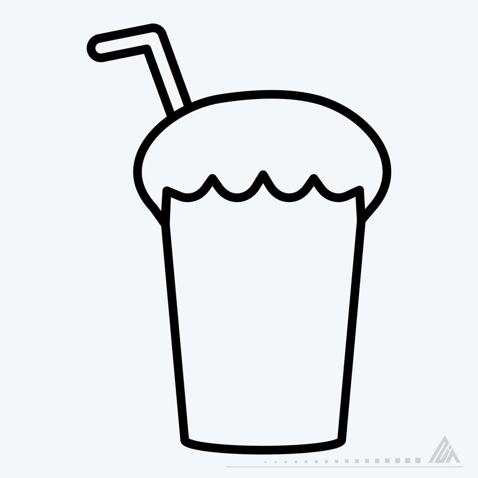 vector icono de batido de chocolate - estilo de línea