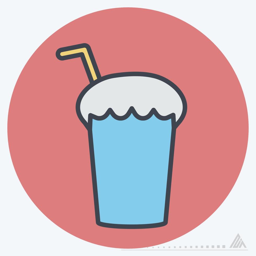 Icon Vector of Chocolate Shake - Color Mate Style