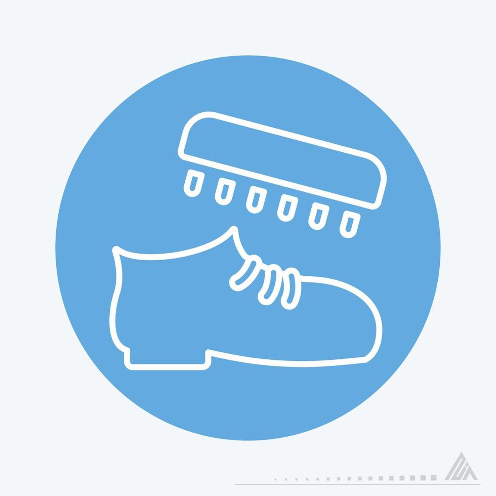 Vector Graphic of Shoe Polishing - Blue Monochrome Style