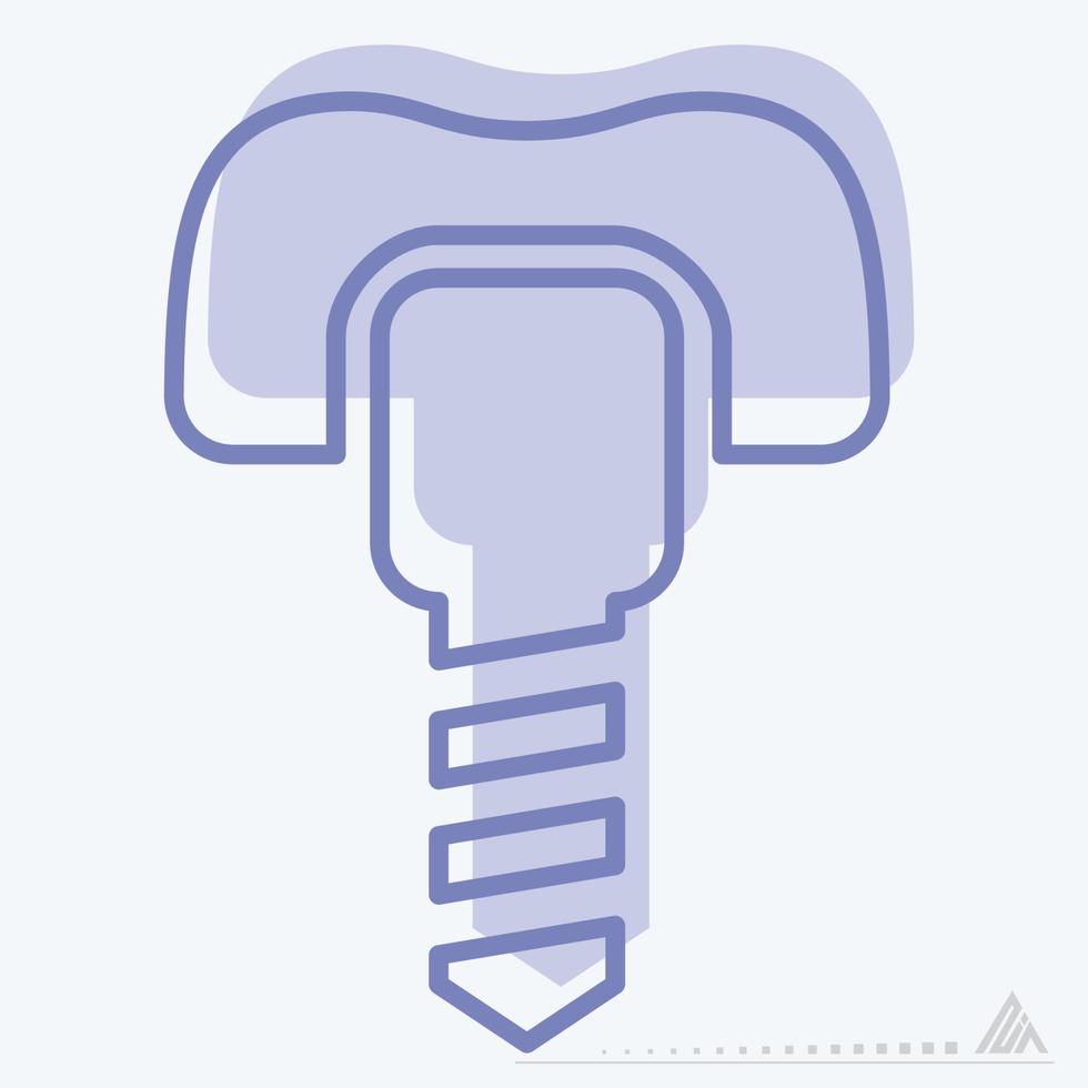 Icon Vector of Dental Implants - Two Tone Style