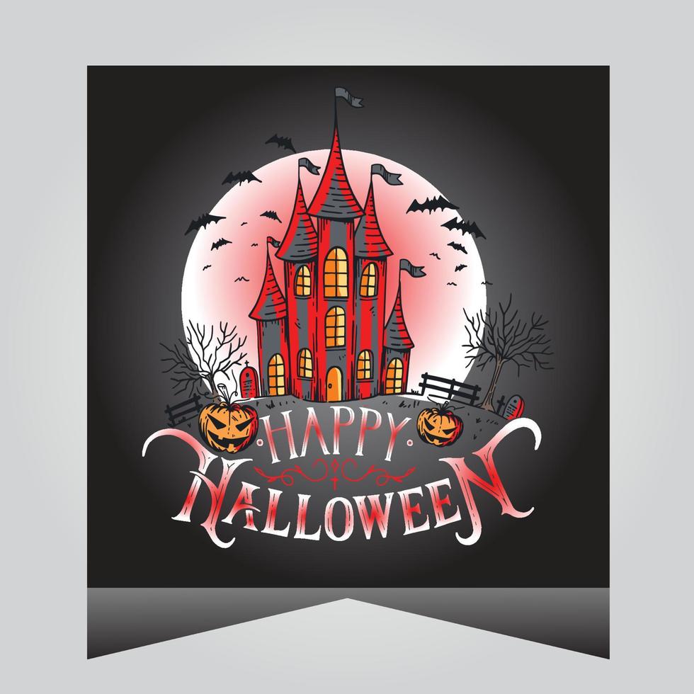 plantilla de publicación de redes sociales de halloween vector