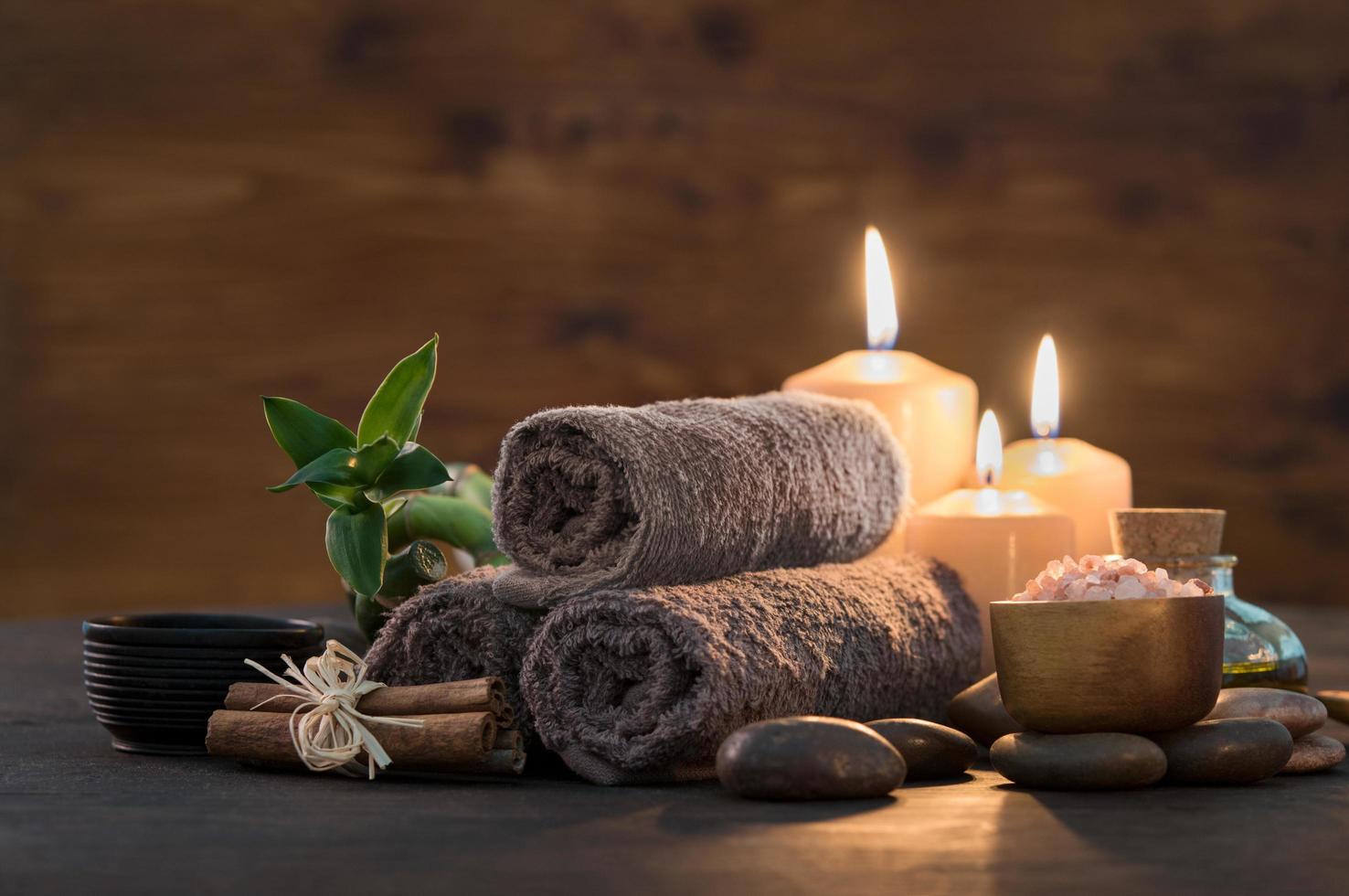 Beauty spa treatment with candles photo
