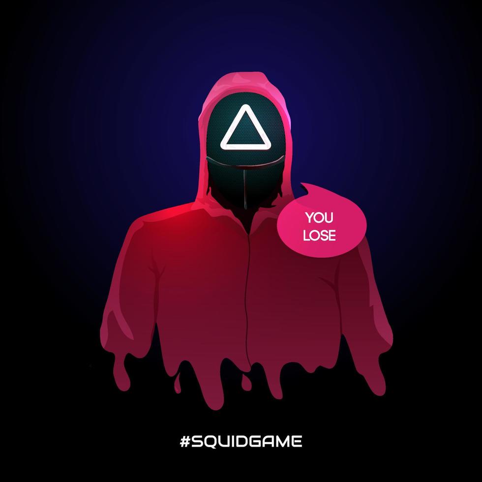 You Lose. Creepy Characters from Movies about survival games. Squid Games vector