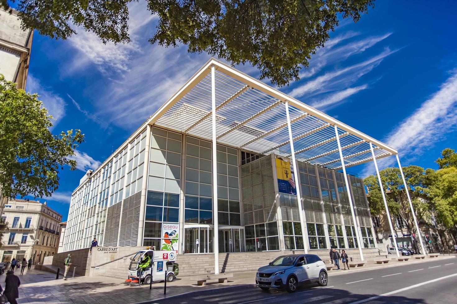 NIMES, FRANCE, APRIL 29, 2019 - Carre d'Art in Nimes, France. It is museum of contemporary art and the city's municipal library, opened in 1993 photo