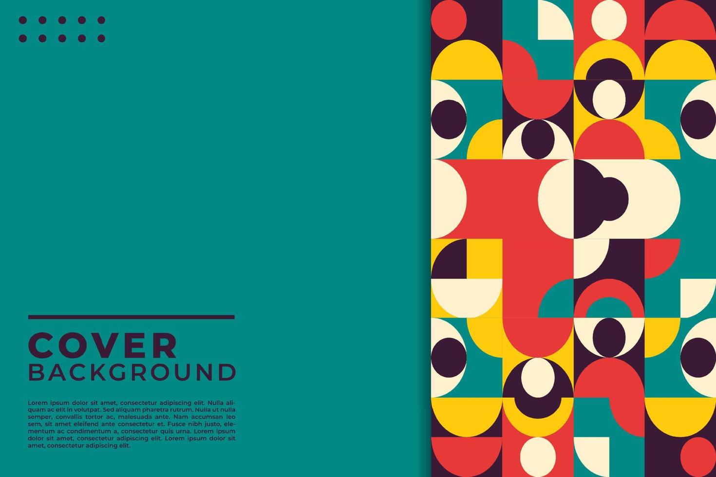 Colorful  mosaic neo geometric cover background vector