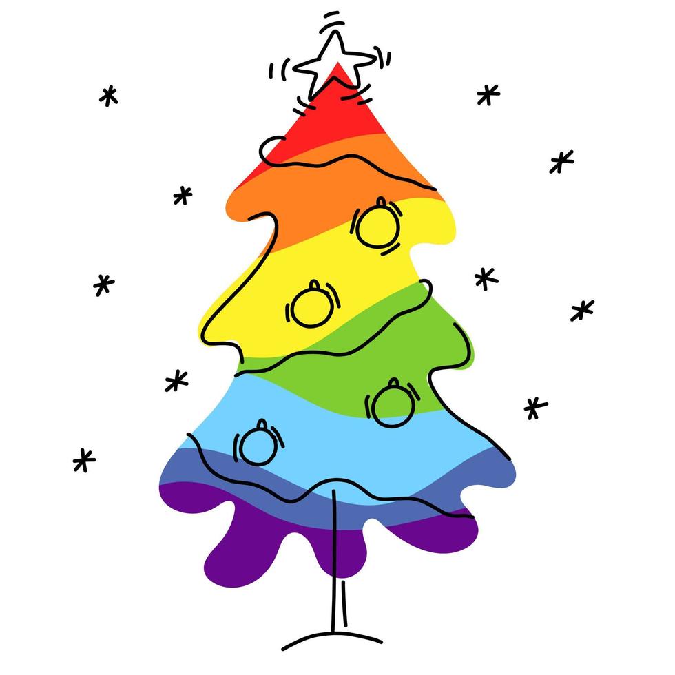 LGBT Christmas tree vector