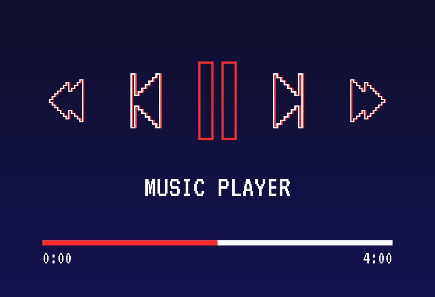 reproductor de música retro de 8 bits vector