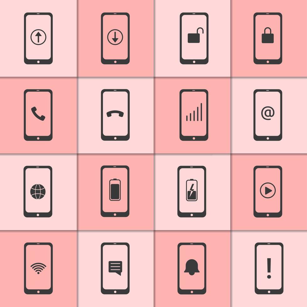 Mobile and web icons collection vector