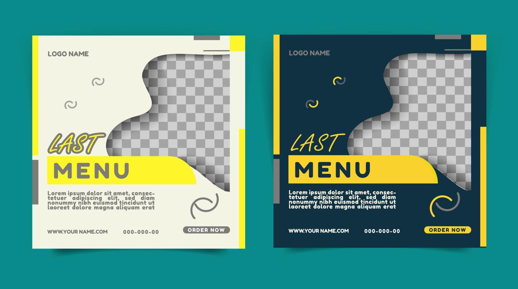 Social media templates Fast food sale theme vector