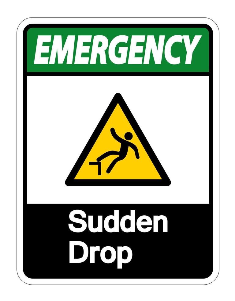 Emergency Sudden Drop Symbol Sign On White Background,Vector Illustration vector