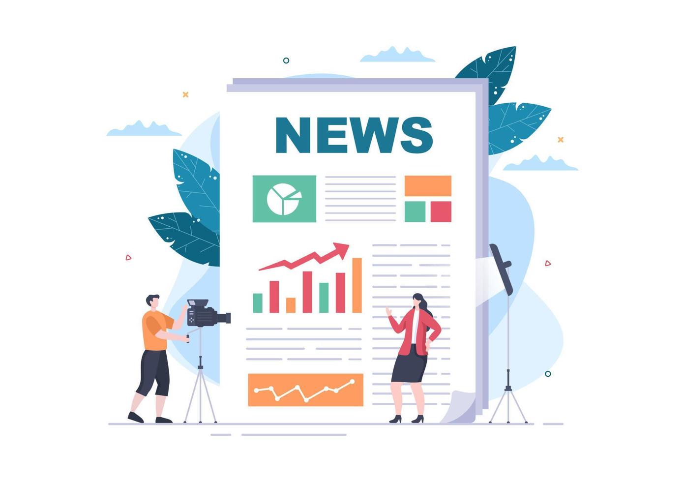 Breaking News Reporter Background Vector Illustration