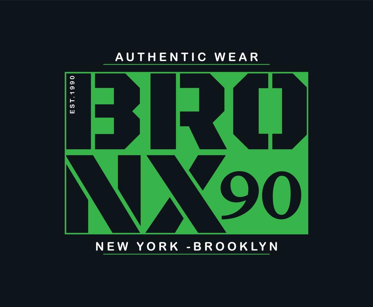 Gráficos de camiseta de vector de tipografía de bronx para imprimir