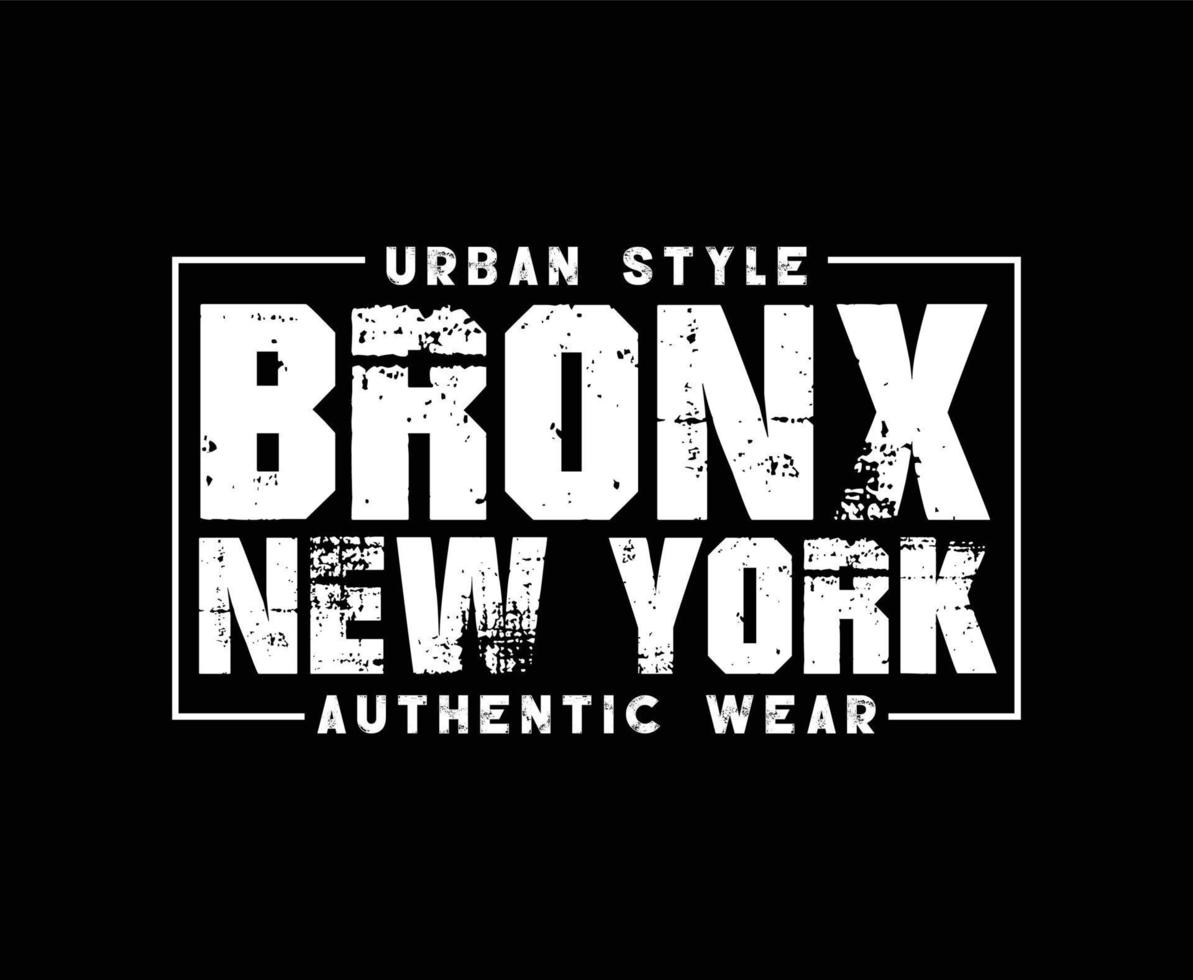 Gráficos de camiseta de vector de tipografía de bronx para imprimir