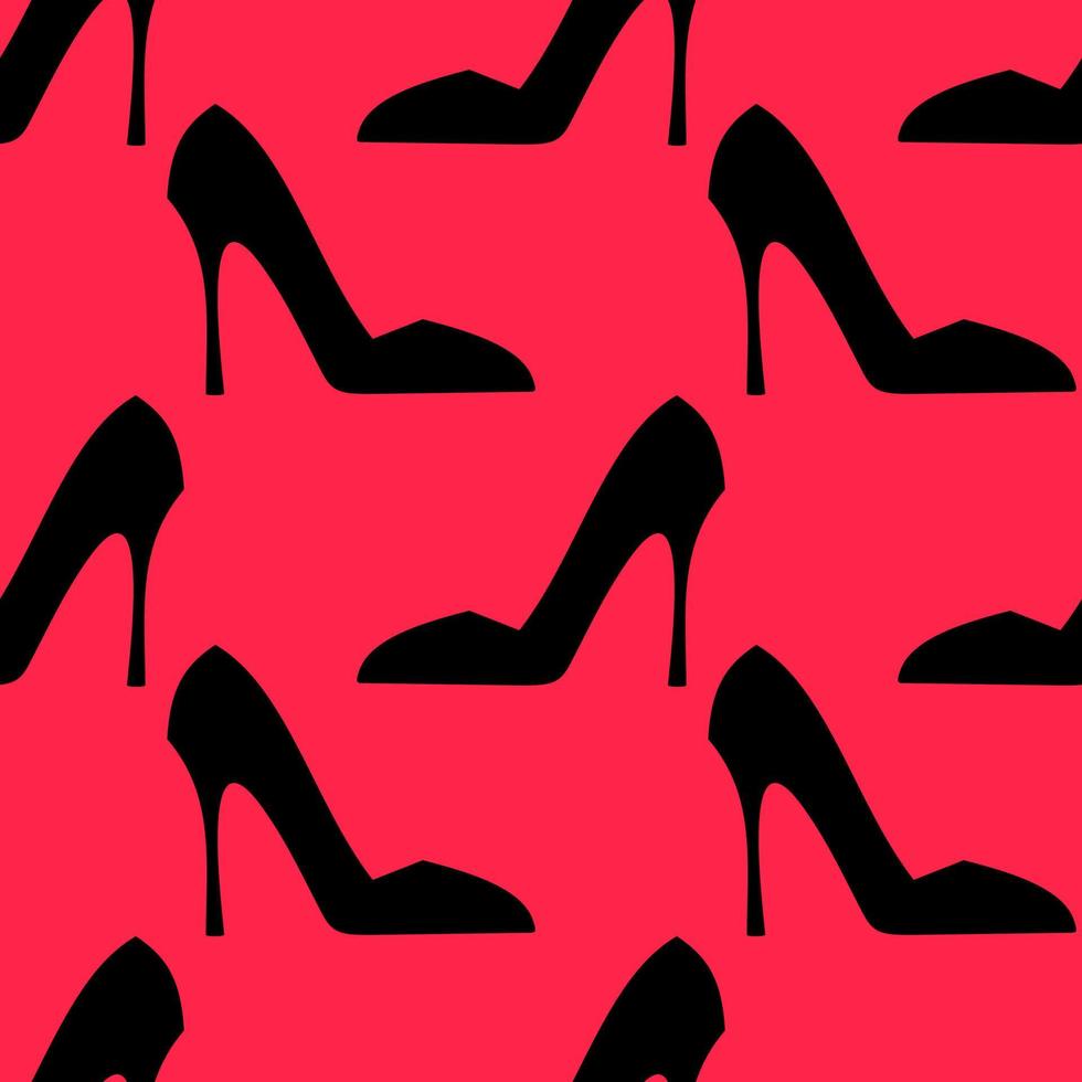 female shoes with heels. classic womens shoes - seamless background in flat style. fashion look stylists vector