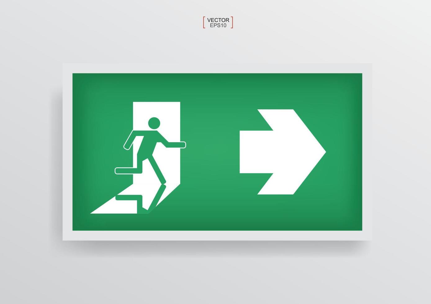 Green emergency fire exit door symbol. Vector. vector