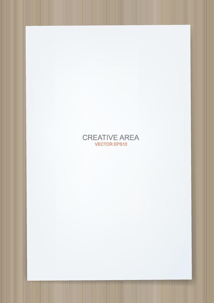 White paper sheet background on wood texture. Vector. vector