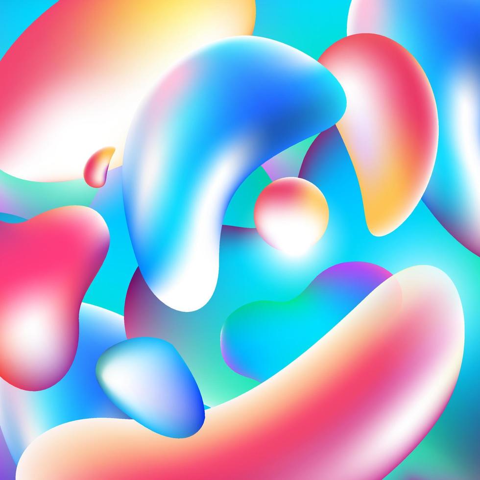 Gradient liquid shapes abstract background vector