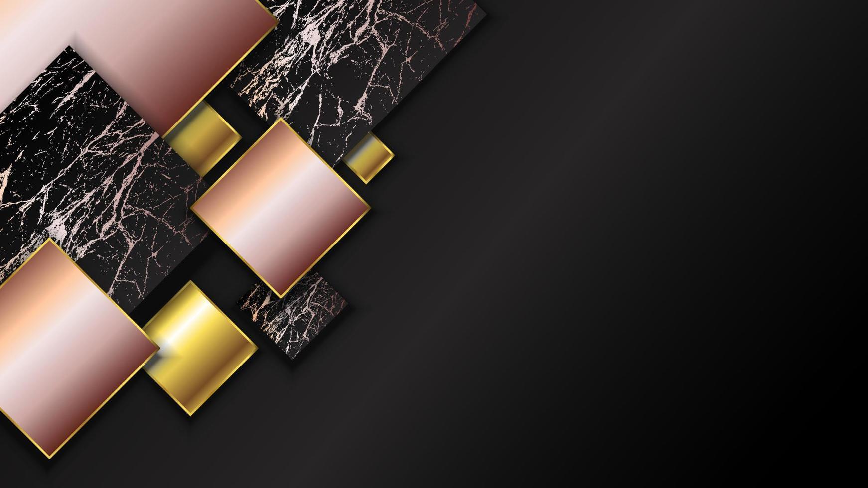 Abstract geometric square shape pink gold luxury background vector