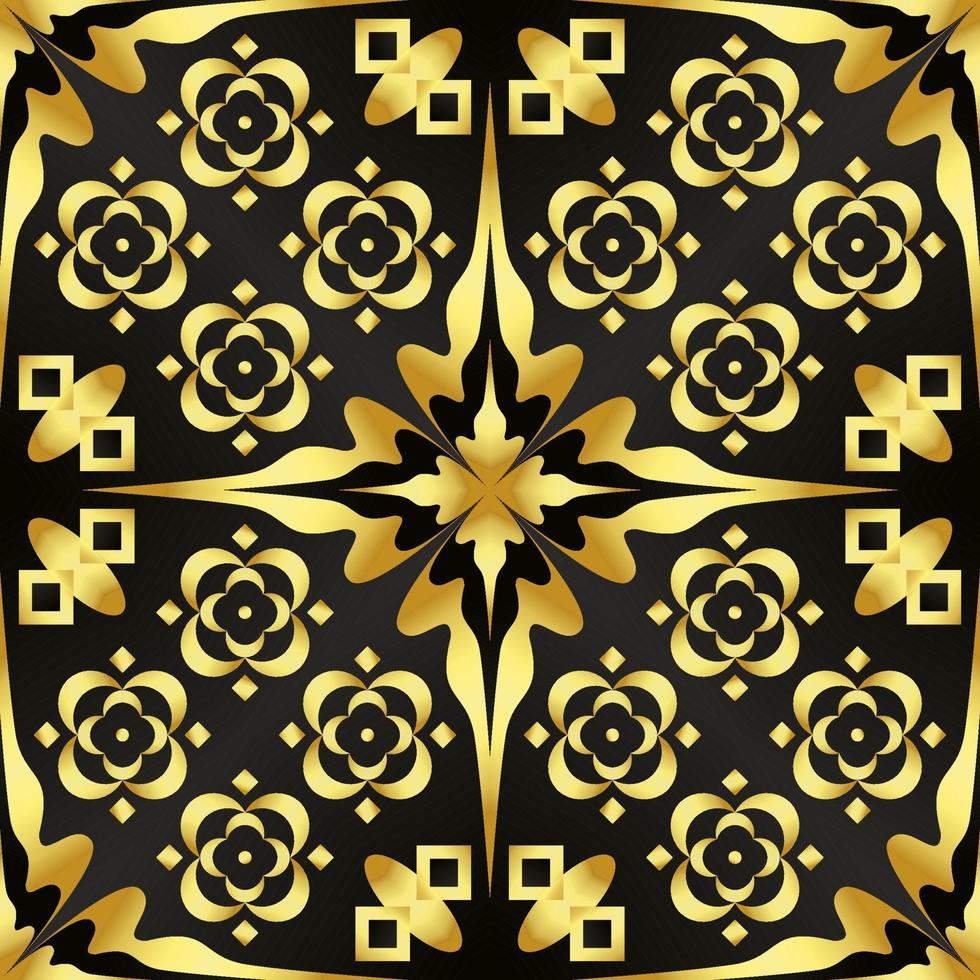 This is a golden texture with buds and stars in the Art Deco style vector