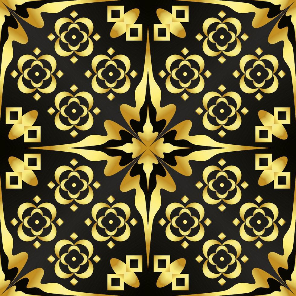 This is a golden texture with buds and stars in the Art Deco style vector