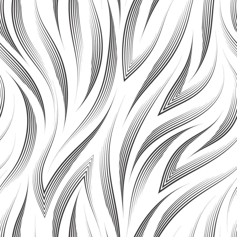 Patrón de vector transparente monocromo de ángulos y líneas finas que fluyen.Patrón blanco y negro de olas o ríos dibujados por un lápiz.Textura negra en un estilo lineal.