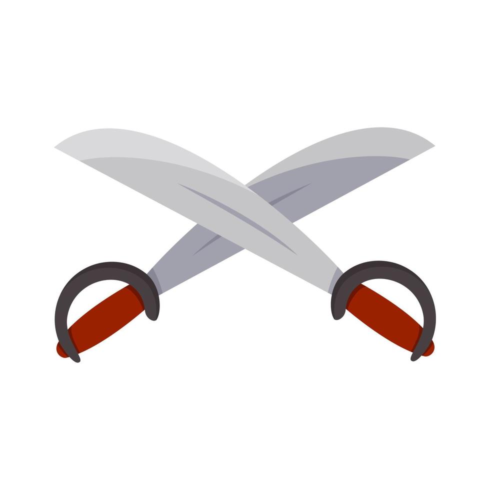 Crossed sabers icon for pirate, knight and warrior. Element for children design vector