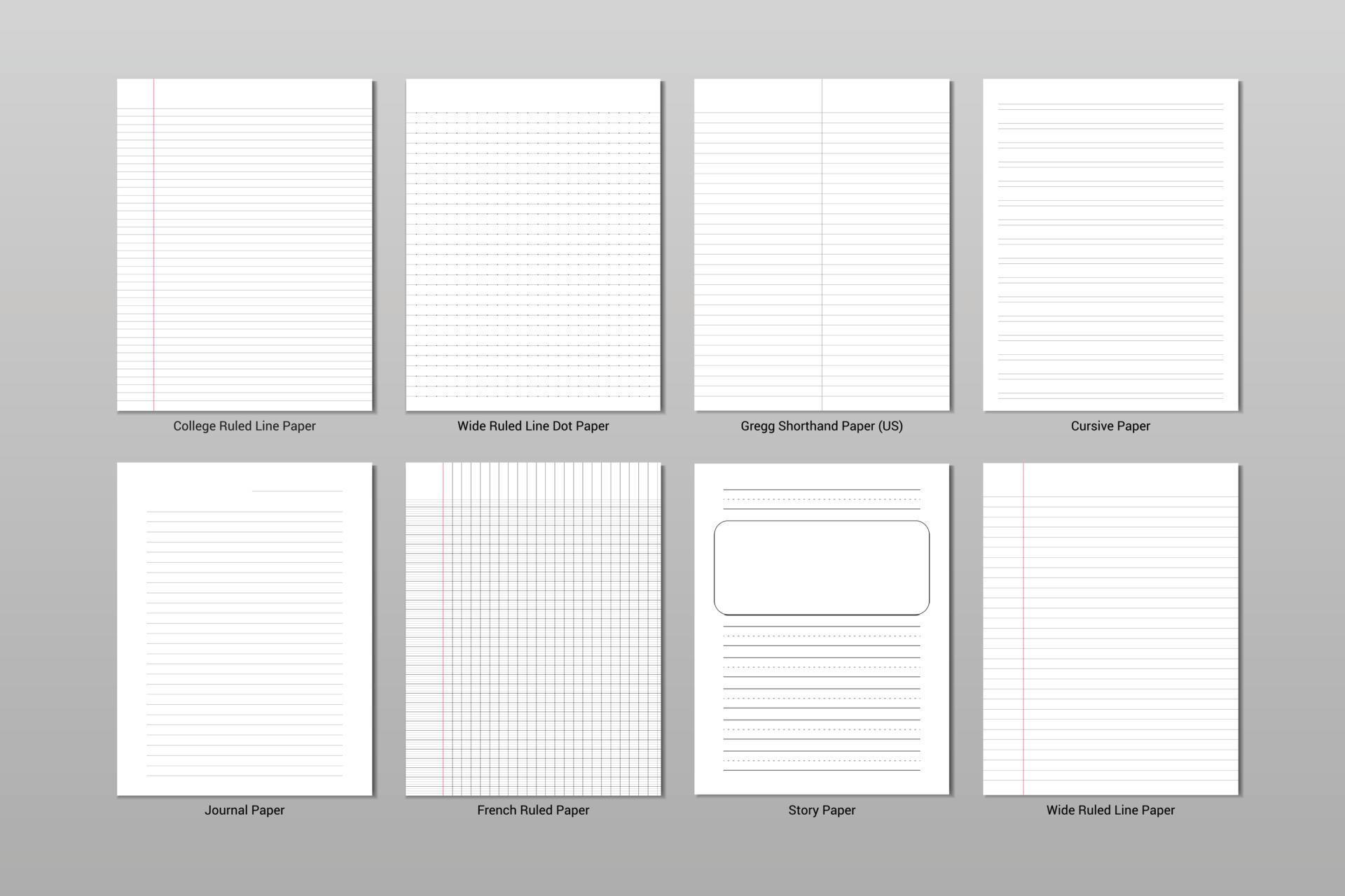 Blank notebook paper template set 3692013 Vector Art at Vecteezy