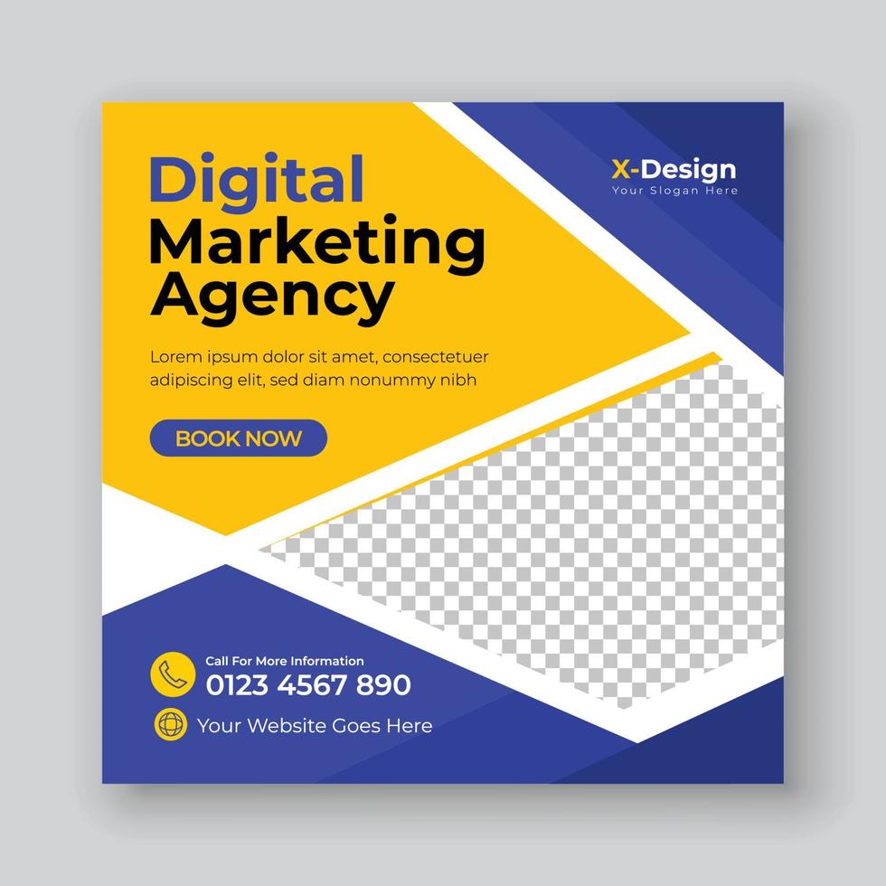 Digital Marketing Agency Social Media post Banner, Square Flyer Template, Web Banner Post Template vector