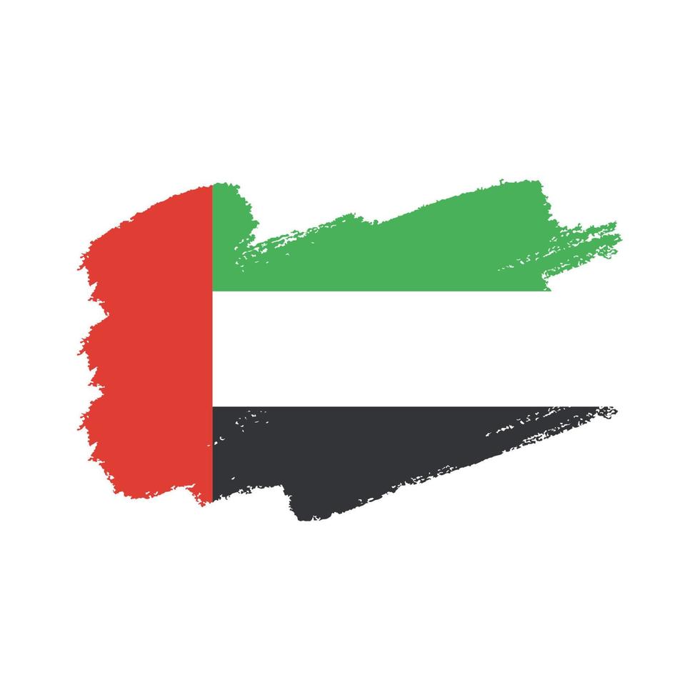 Arab Emirates flag vector with watercolor brush style