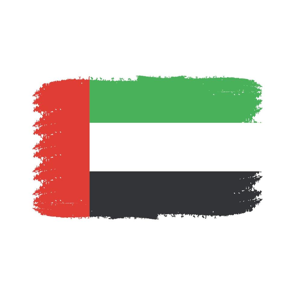 Arab Emirates flag vector with watercolor brush style