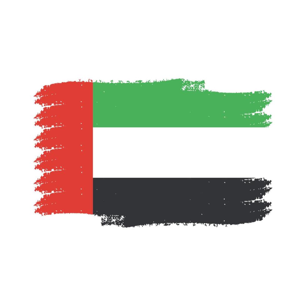 Arab Emirates flag vector with watercolor brush style