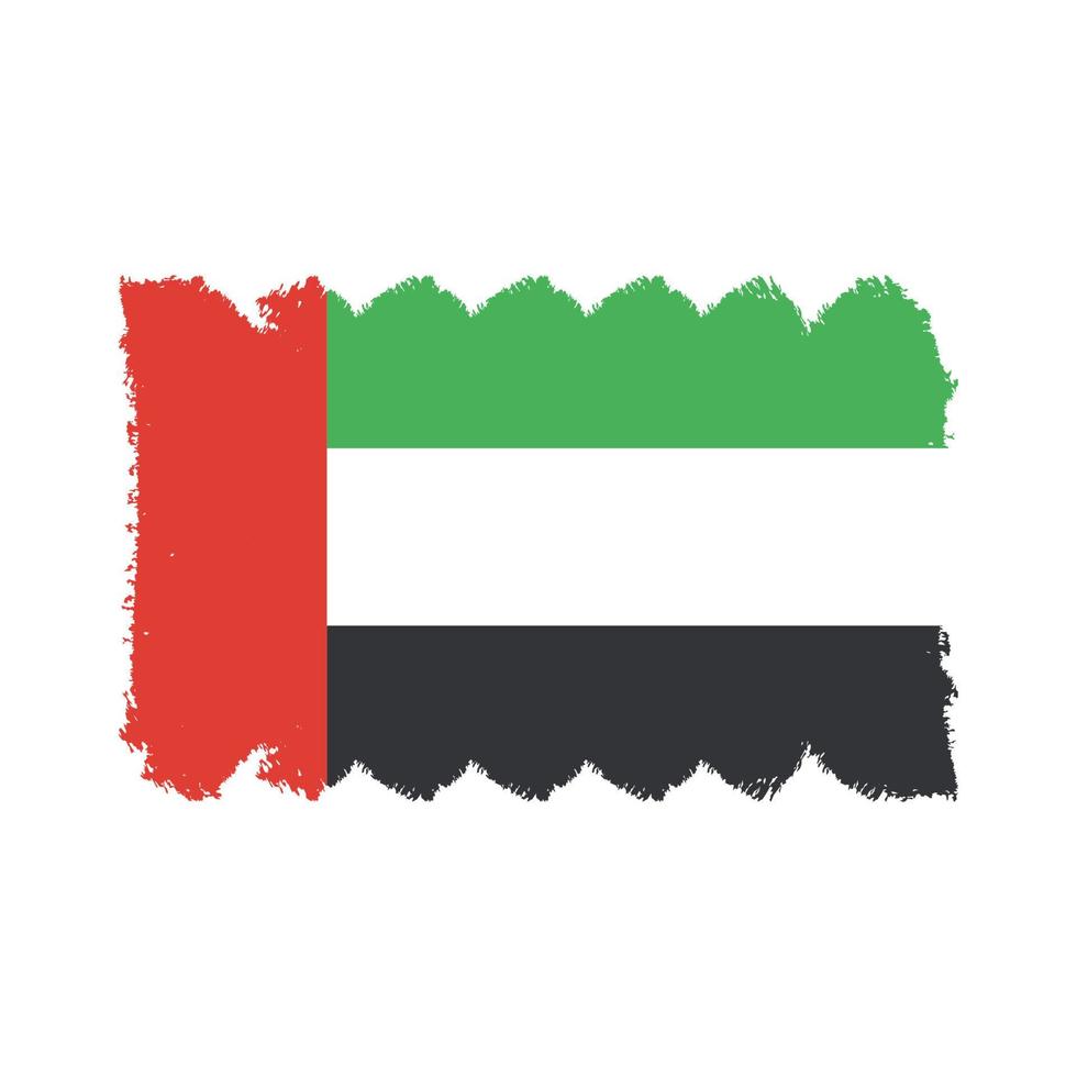 Arab Emirates flag vector with watercolor brush style