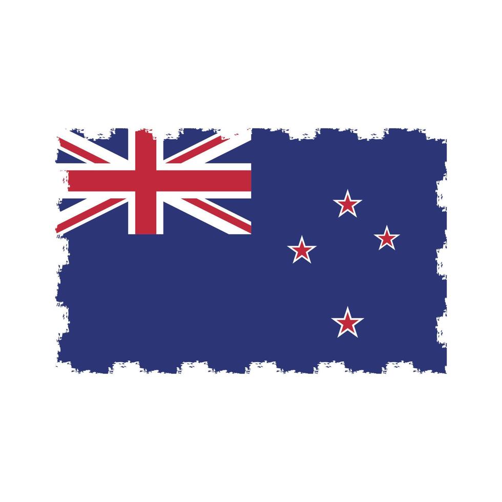 New Zealand flag vector with watercolor brush style