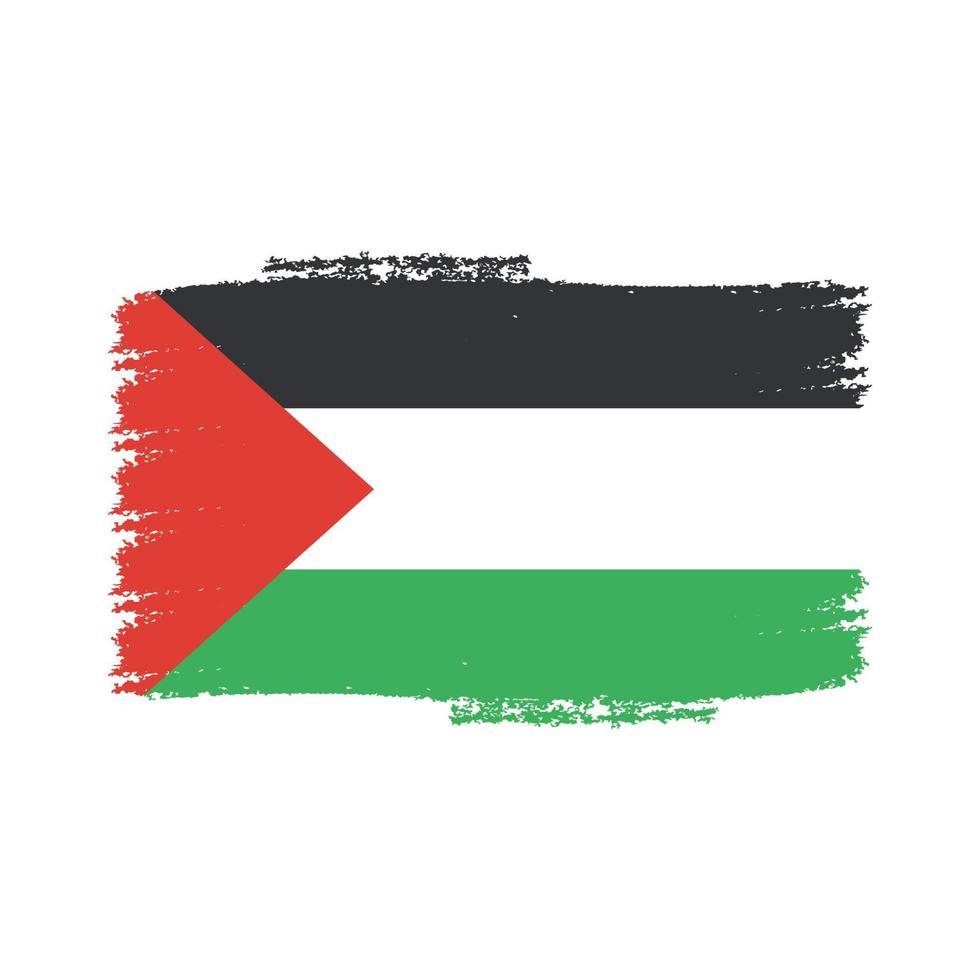 Palestine flag vector with watercolor brush style