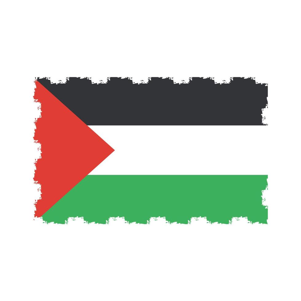 Palestine flag vector with watercolor brush style