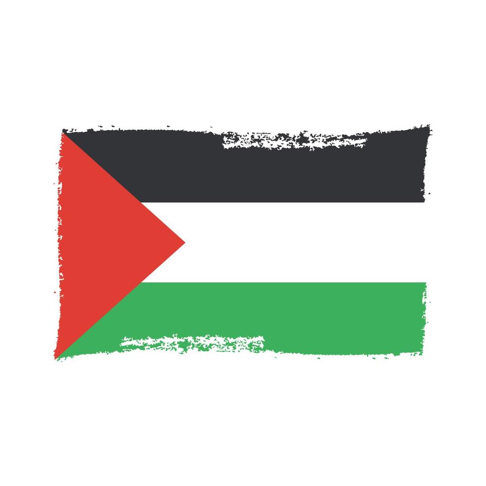 Palestine flag vector with watercolor brush style