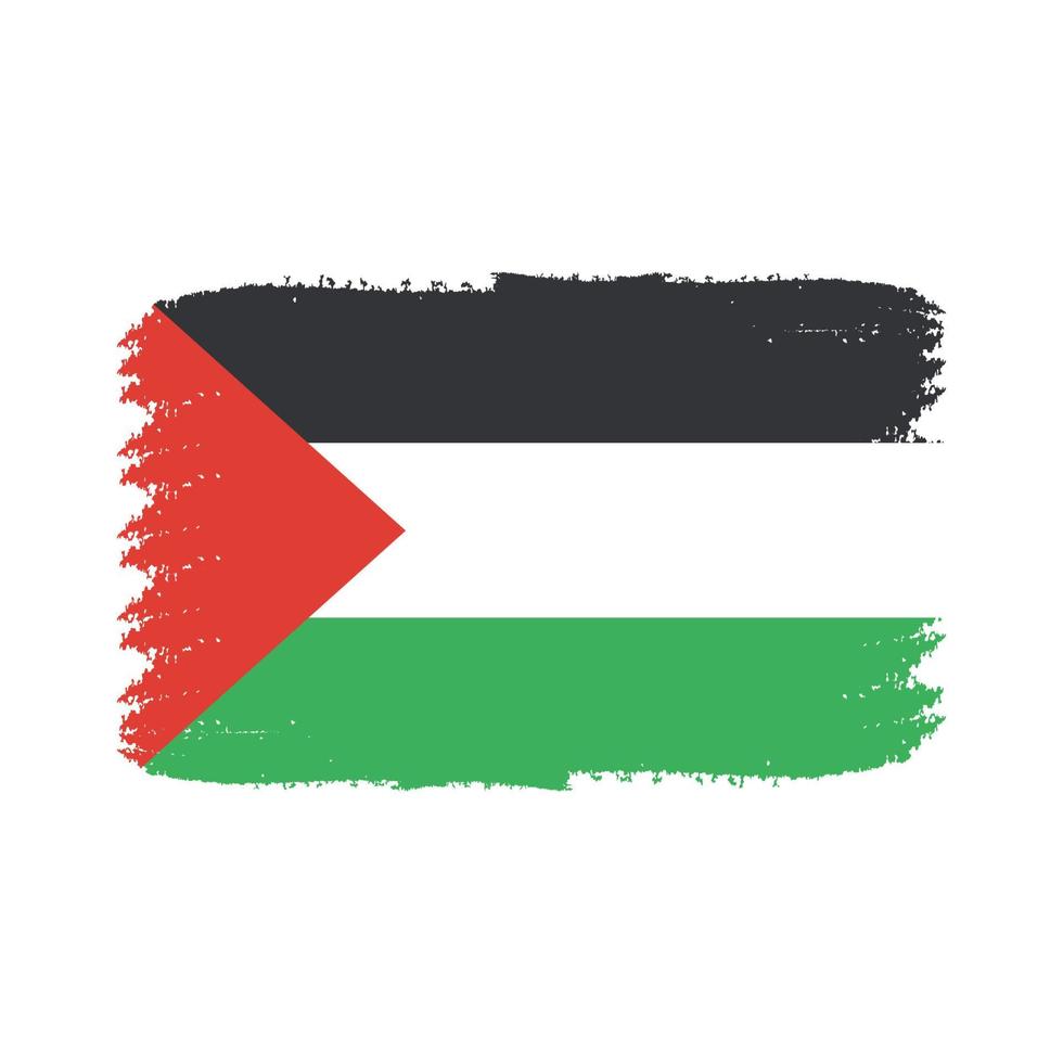 Palestine flag vector with watercolor brush style