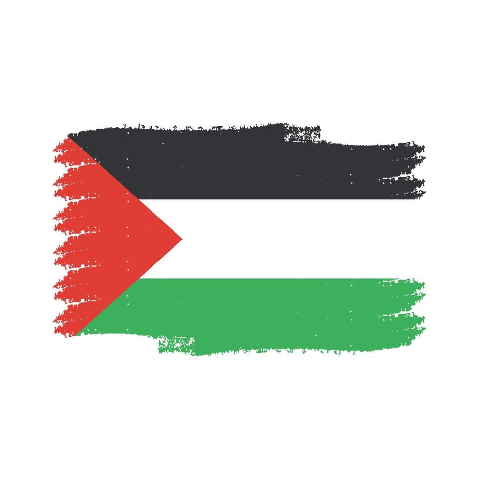 Palestine flag vector with watercolor brush style