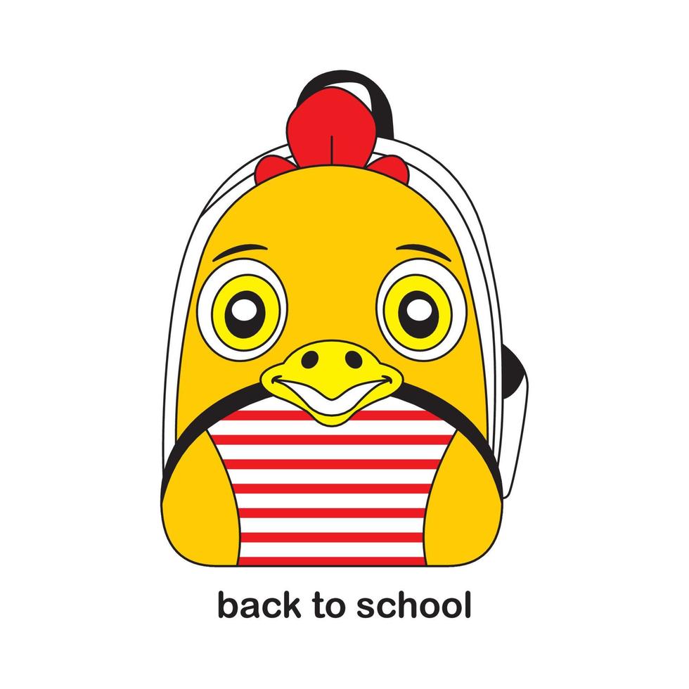 Kiddie Animal Backpack-Animal themed back to school - cute and funny face expression vector