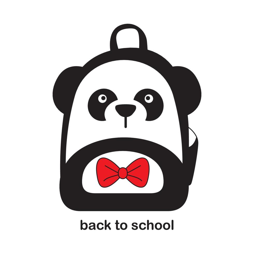 mochila animal para niños, temática de animales, regreso a la escuela, expresión facial linda y divertida vector