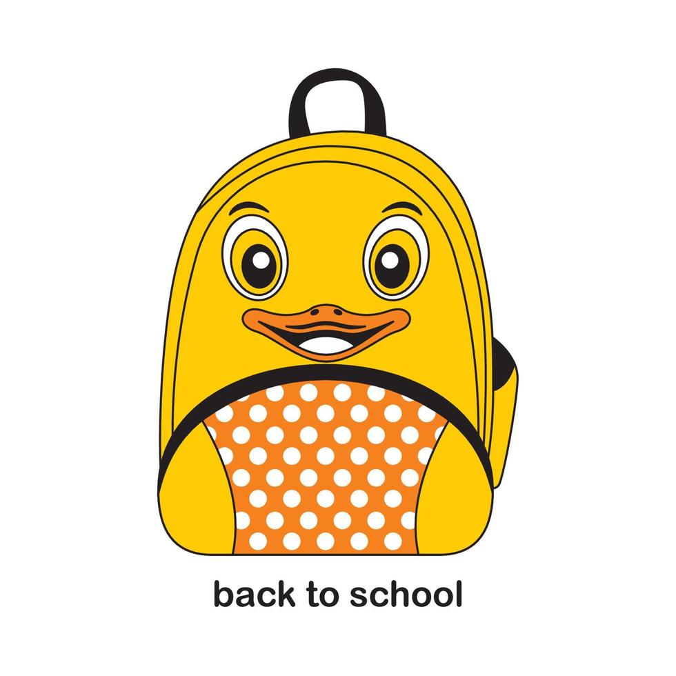 mochila animal para niños, temática de animales, regreso a la escuela, expresión facial linda y divertida vector