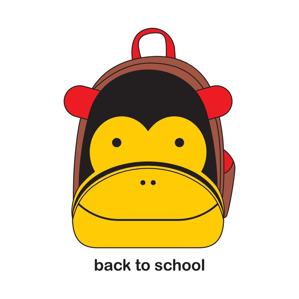 Kiddie Animal Backpack-Animal themed back to school - cute and funny face expression vector