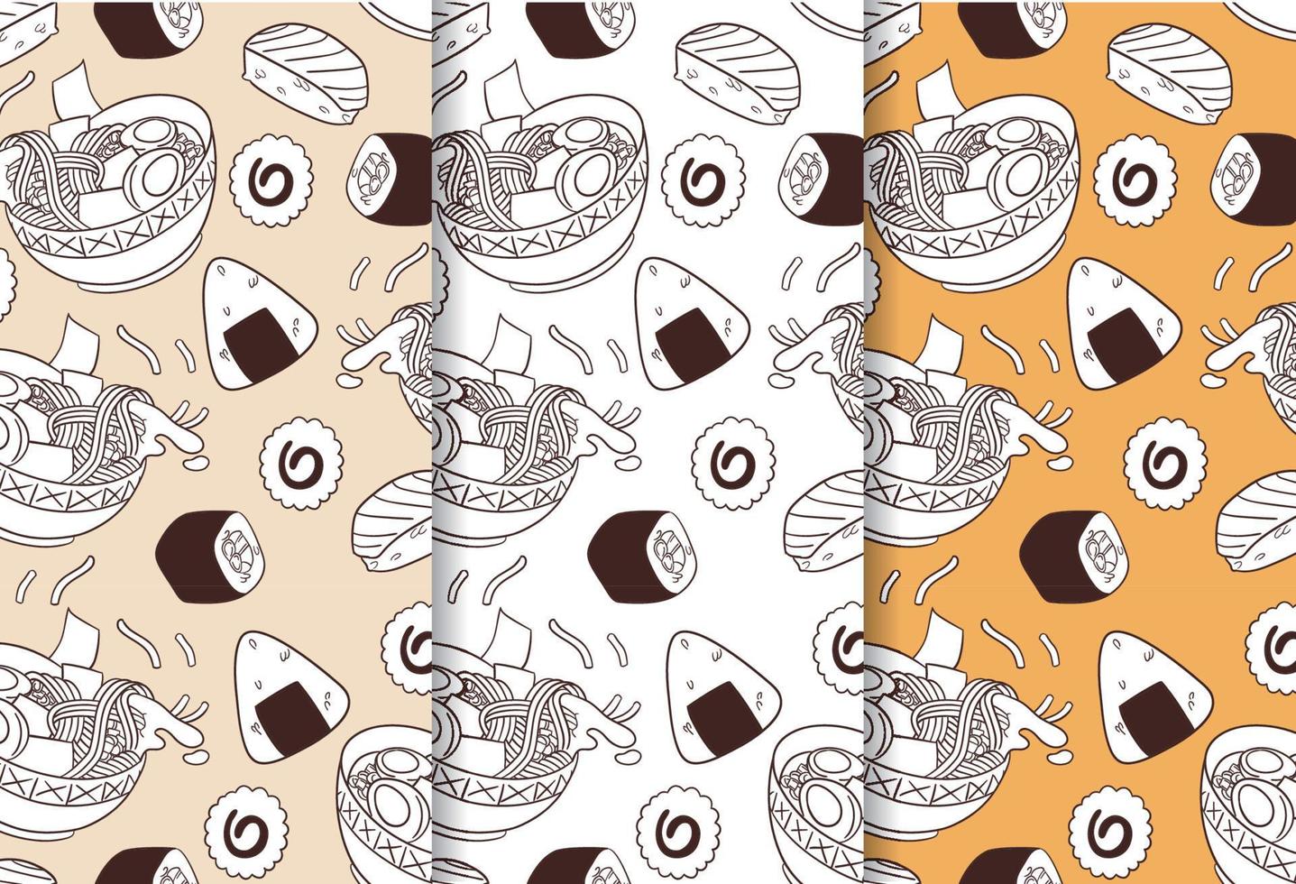 Seamless Pattern of Japanese Food vector