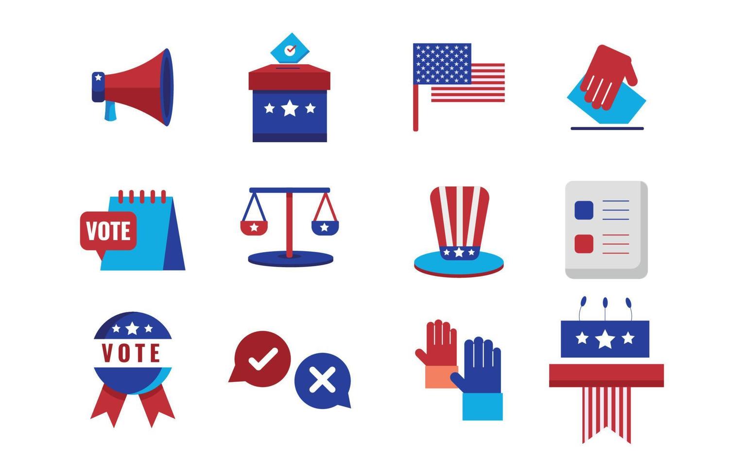 US General Election Icon Set vector