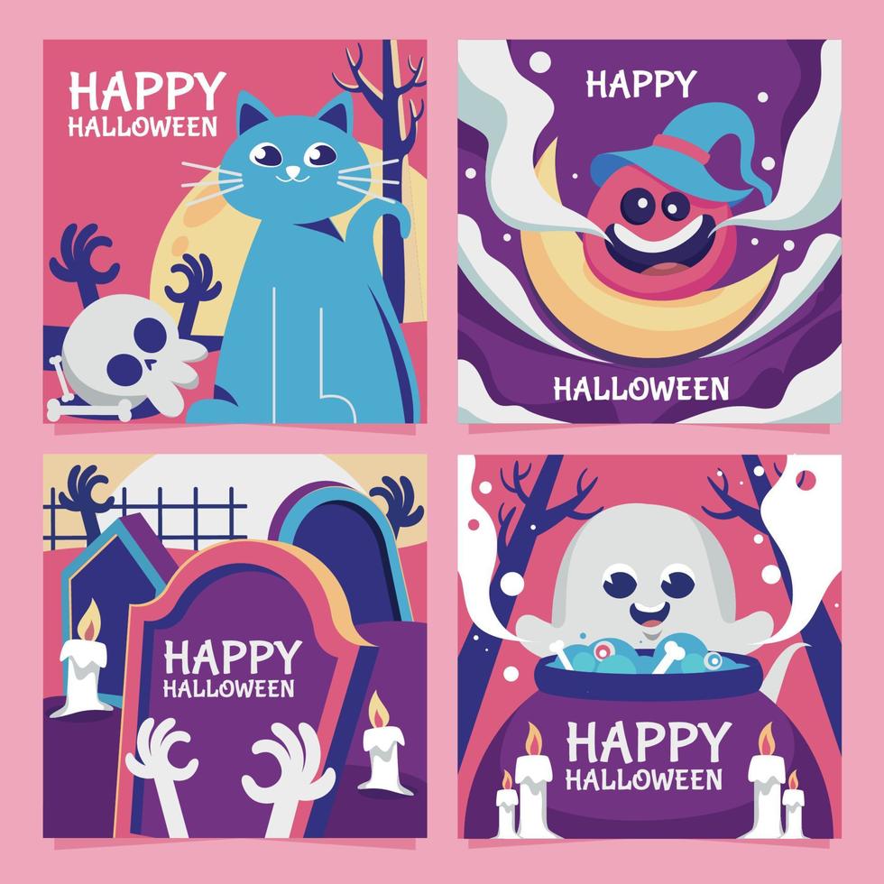 Happy Halloween Social Media Concept vector