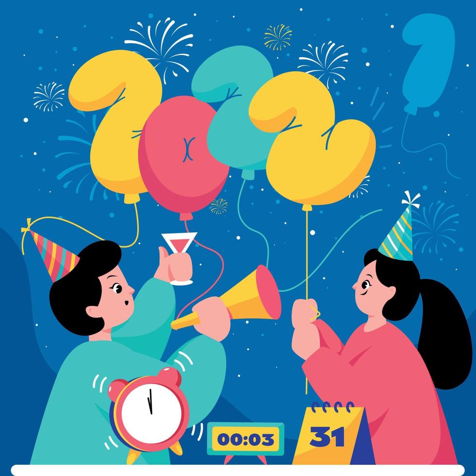 2022 New Year Countdown vector