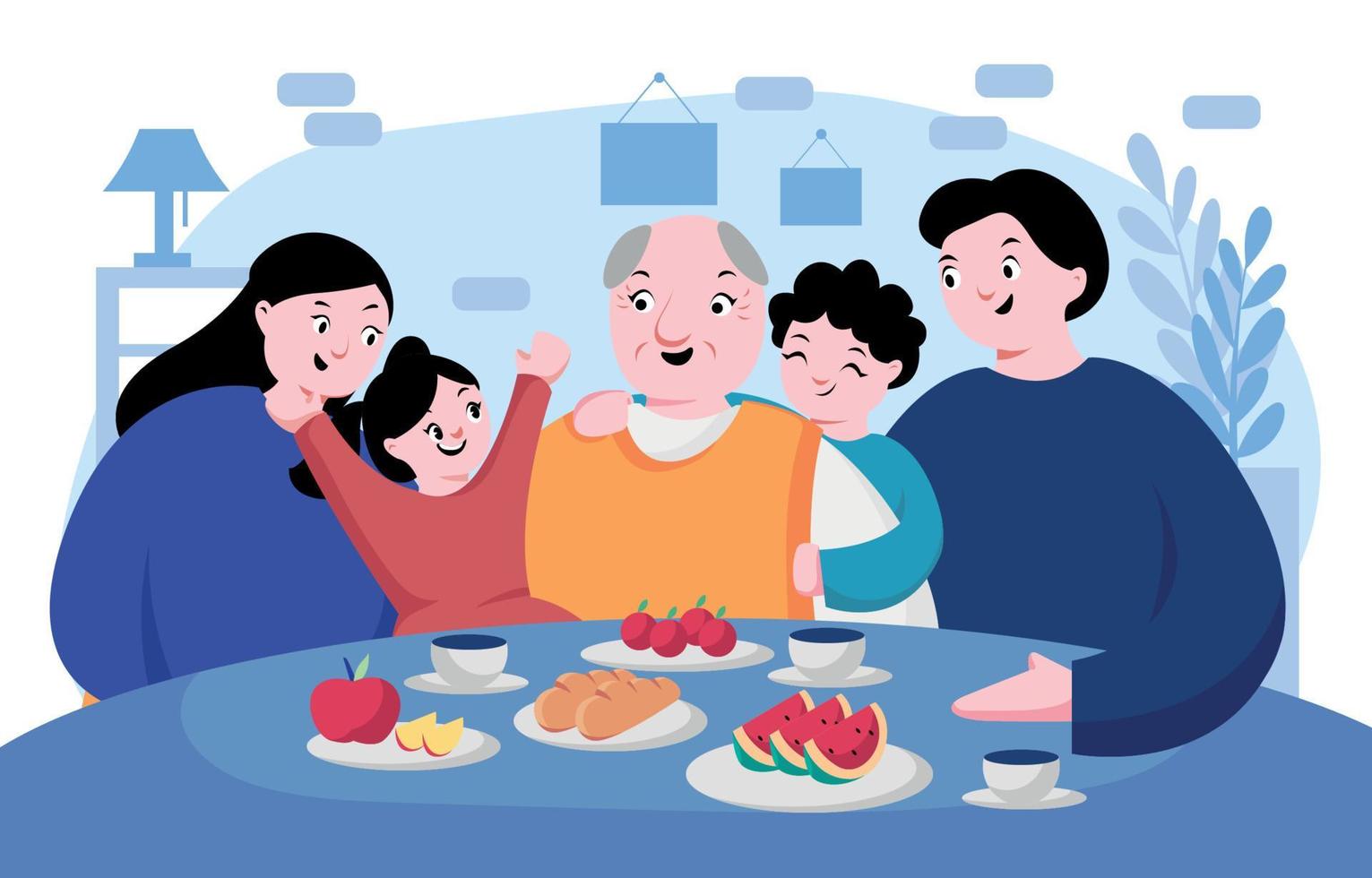 Happy Family Gathering Concept vector